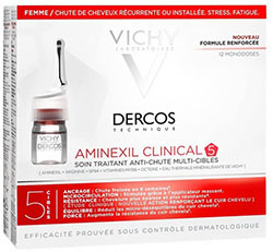 VICHY Dercos Aminexil Clinical 12x6 ml. เซรั่มบำรุงเส้นผมและหนังศีรษะ ผู้ที่มีปัญหาผมร่วง